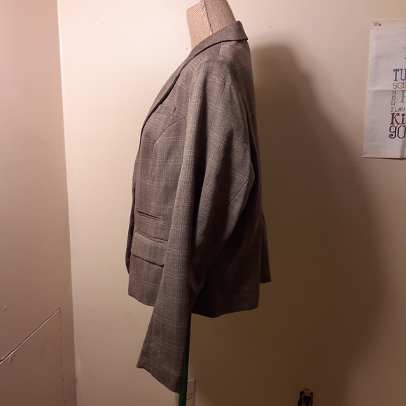 Lane Bryant mocha button front pinstripe blazer 18 - Picture 4 of 8